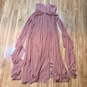 Birdy Grey Chicky Tulle Dusty Rose Floor Length Bridesmaid Dress Size M